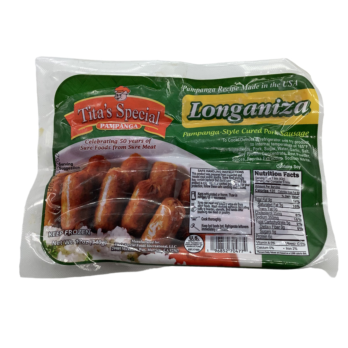 Titas Special Pampanga Longaniza Cured Pork Sausage Asia Mart Santa Rosa 7260