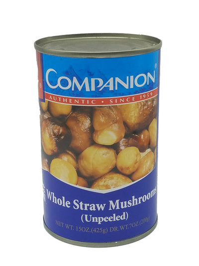 Companion Whole Straw Mushrooms (Unpeeled)