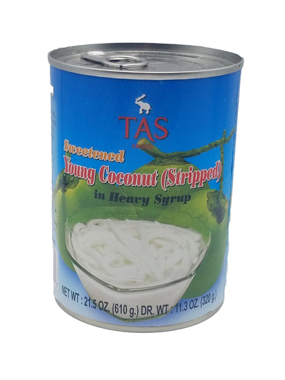 TAS Sweetened Young Coconut (Stripped) in Heavy Syrup