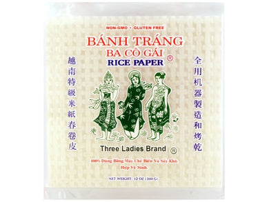Three Ladies Square Rice Paper 22cm