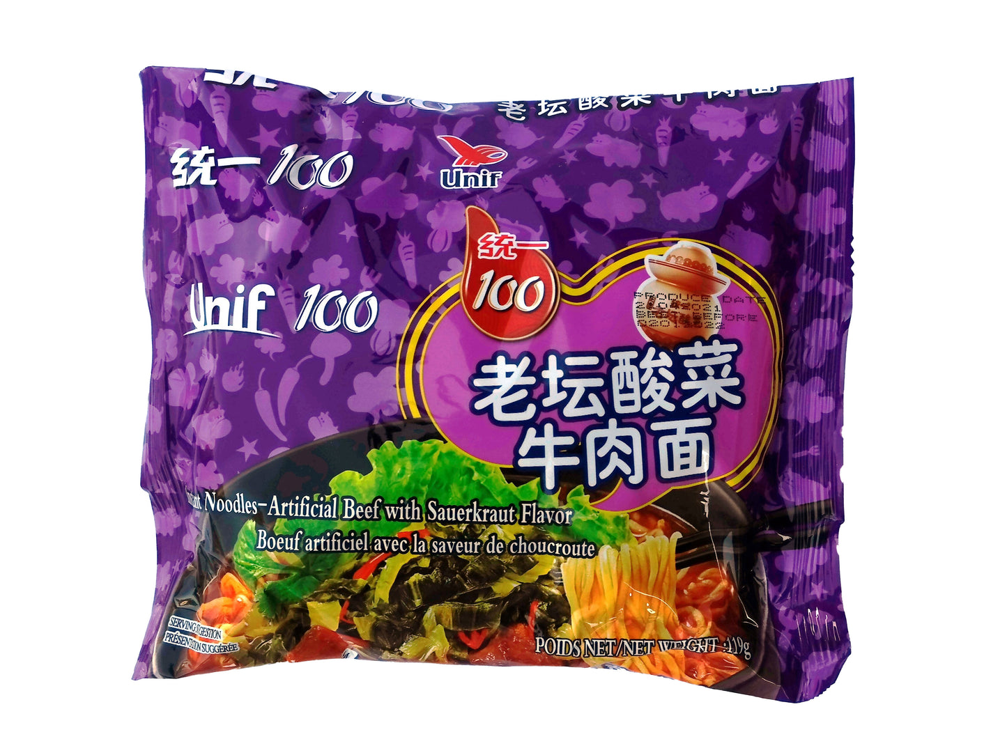 Unif 100 Instant Noodle- Artificial Beef With Sauerkraut Flavor