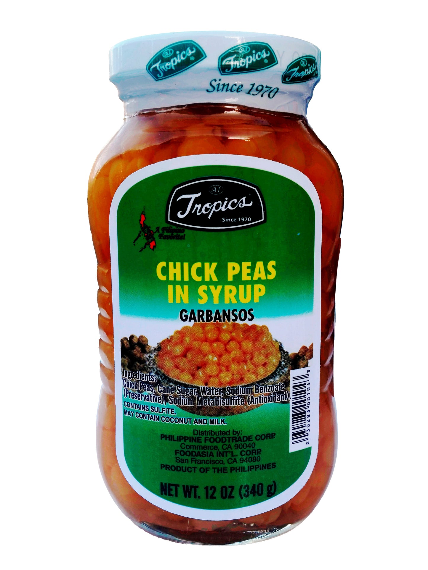 Tropics Chick Peas In Syrup