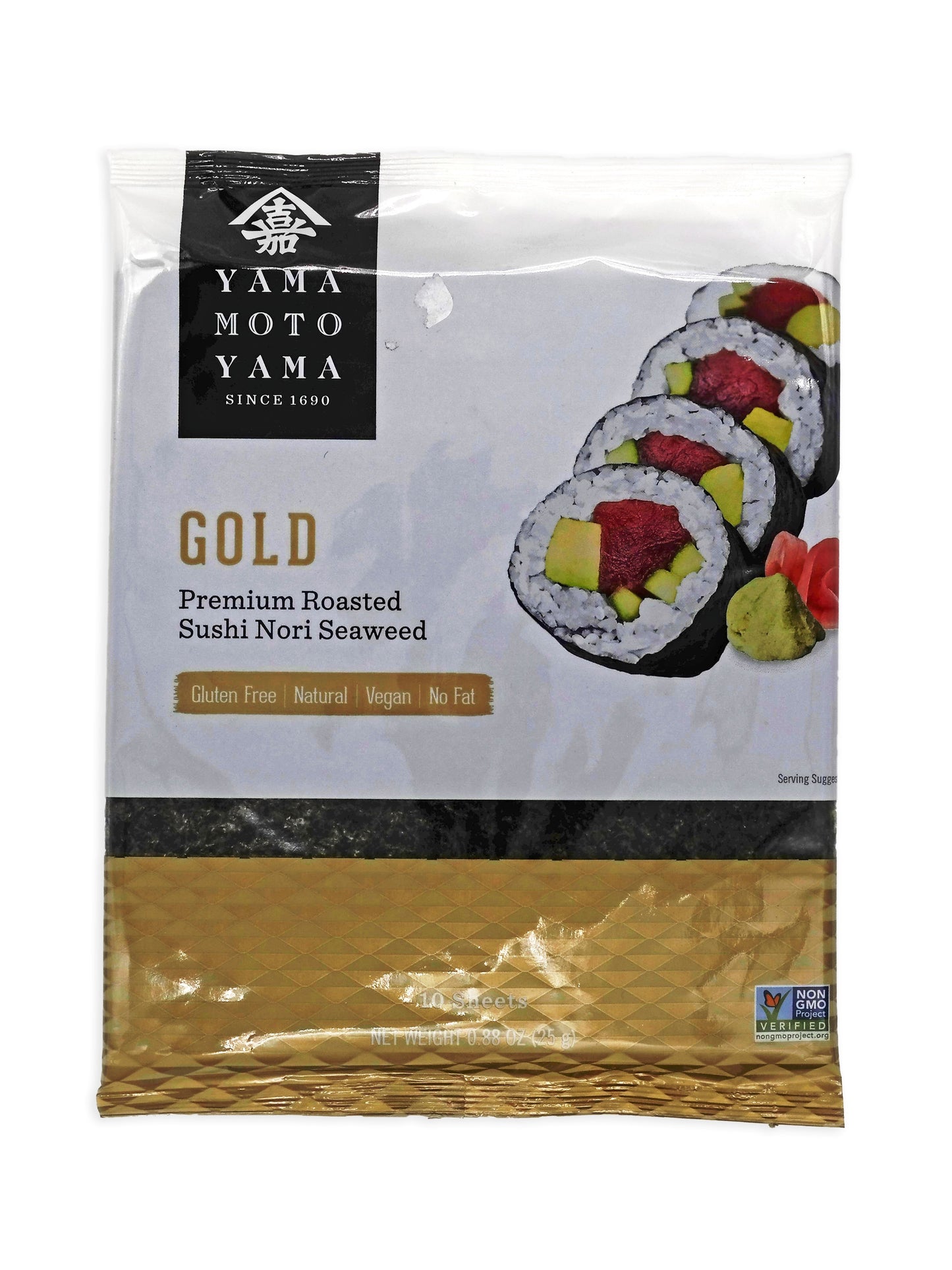 Yamamotoyama Gold Premium Roasted Sushi Nori Seaweed (10 Sheets)