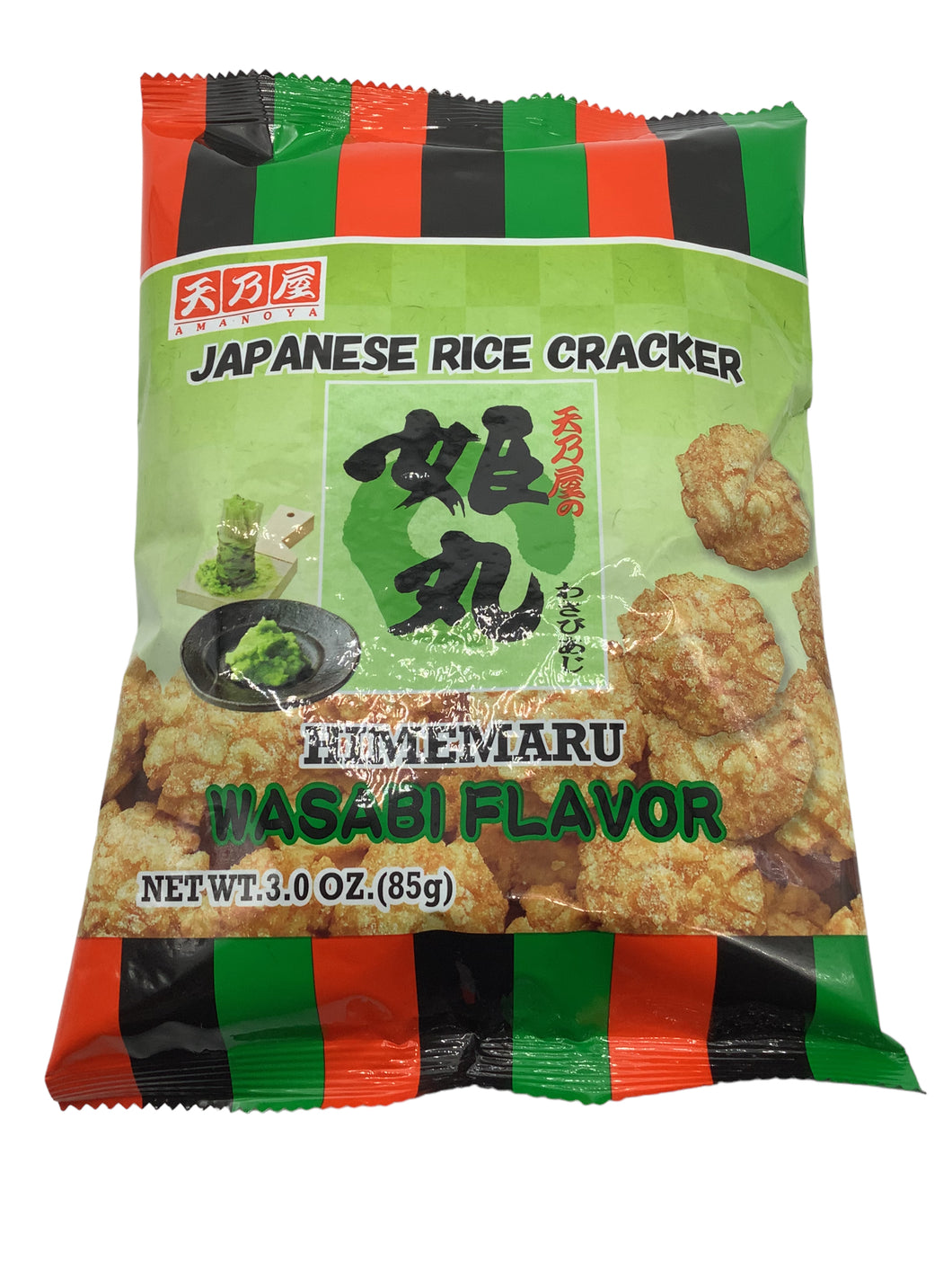 Amanoya Japanese Rice Cracker (Himemaru) - Wasabi Flavor