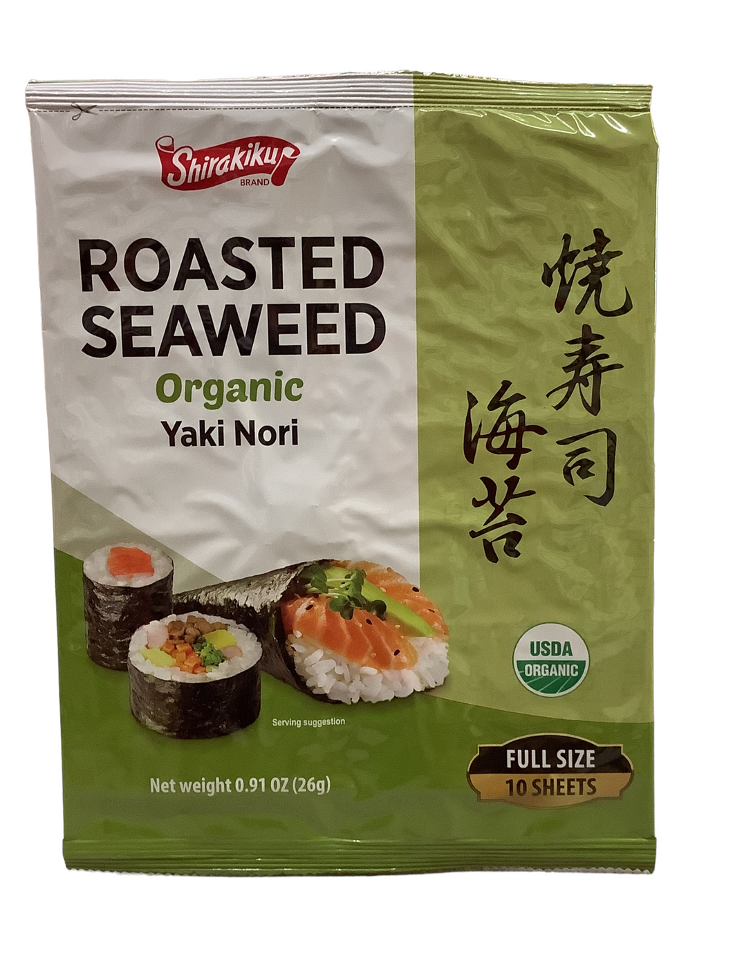Shirakiku Roasted Organic Seaweed (Yaki Nori)