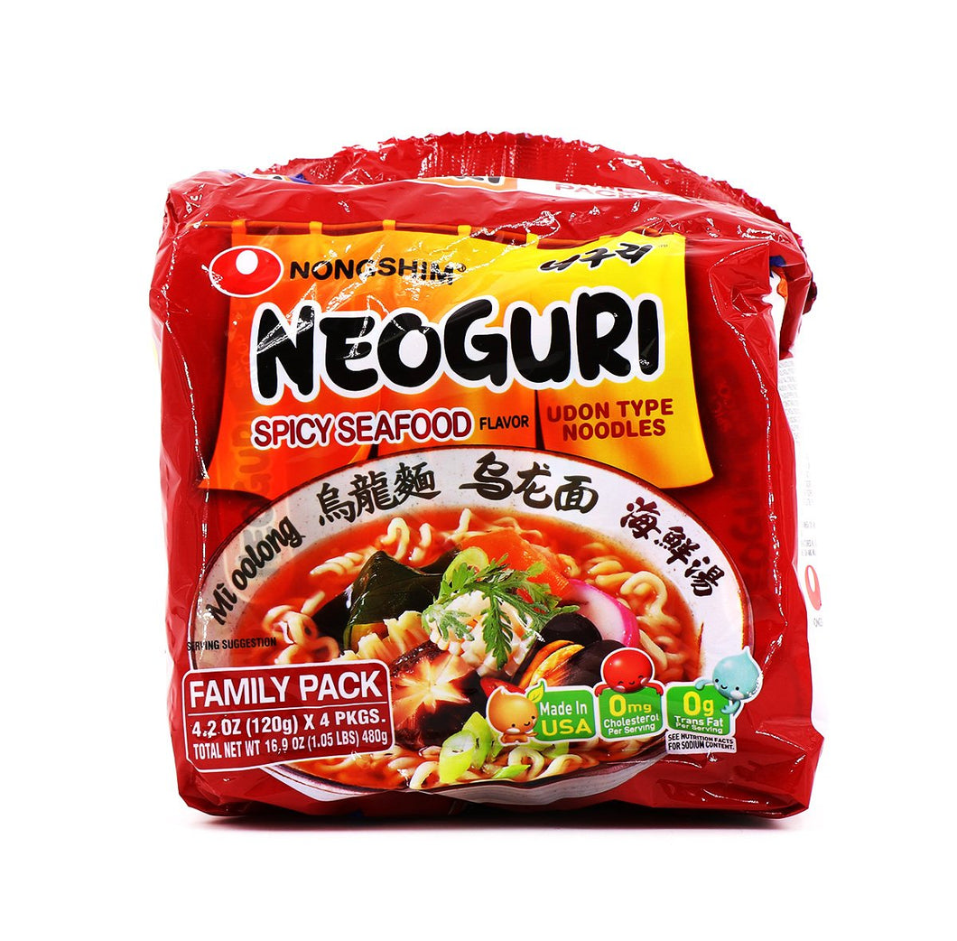 Nongshim Neoguri Noodles Spicy Seafood Flavor- 4pk