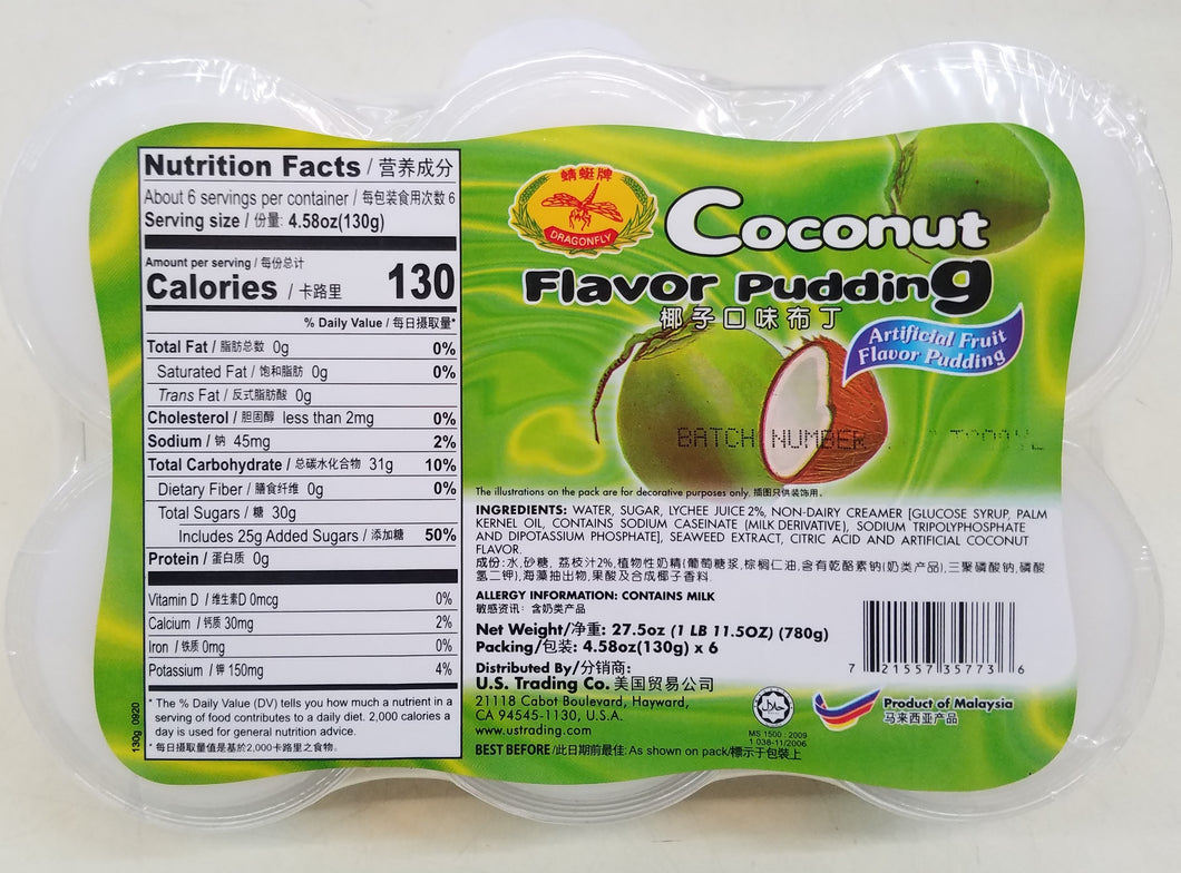 Dragonfly Coconut Flavor Pudding 6ct