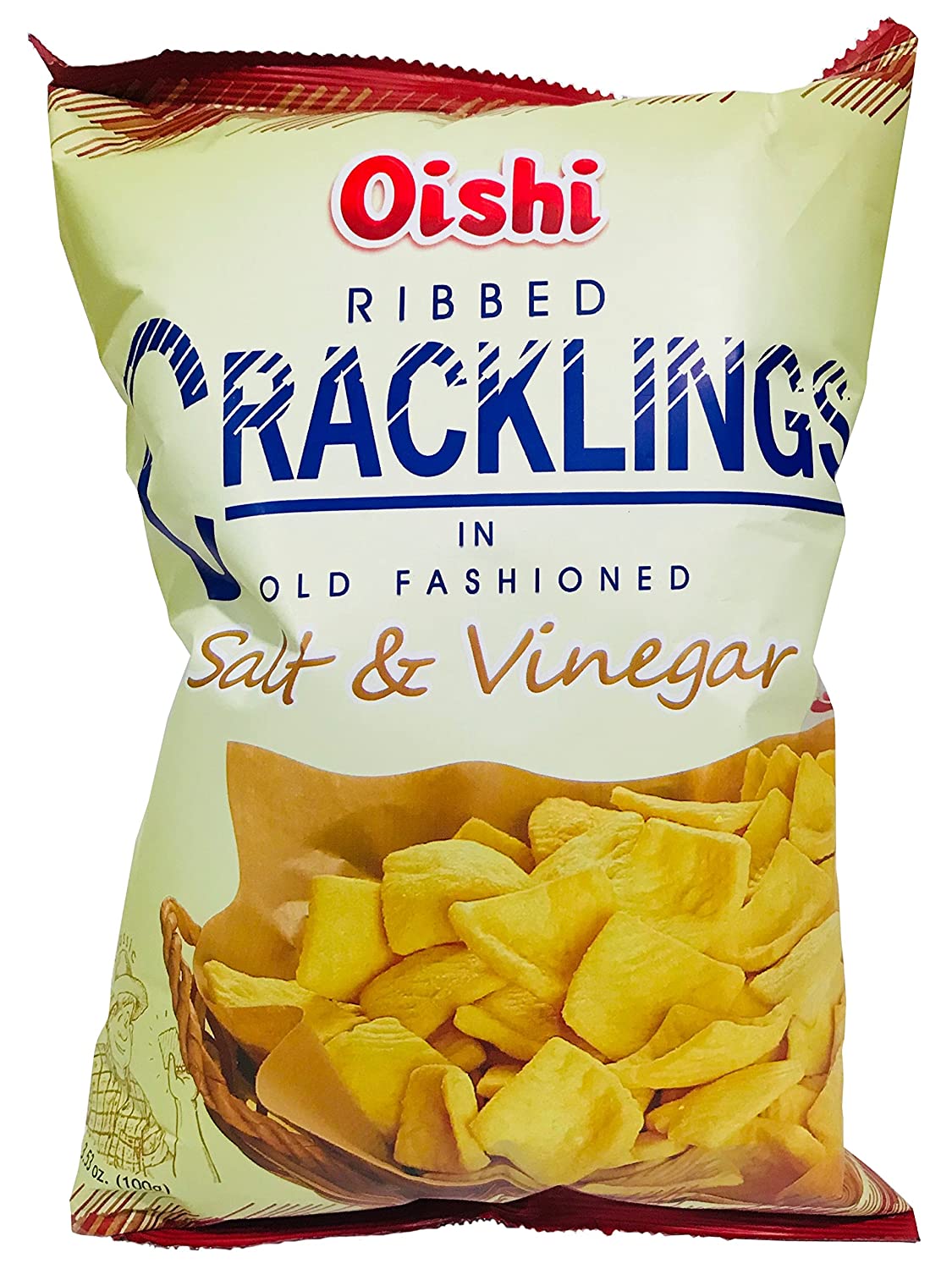 Oishi Ribbed Cracklings Salt & Vinegar (L)