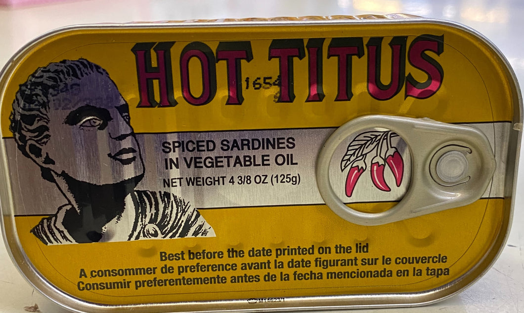 Hot Titus Spiced Sardines in Vegetable Oil