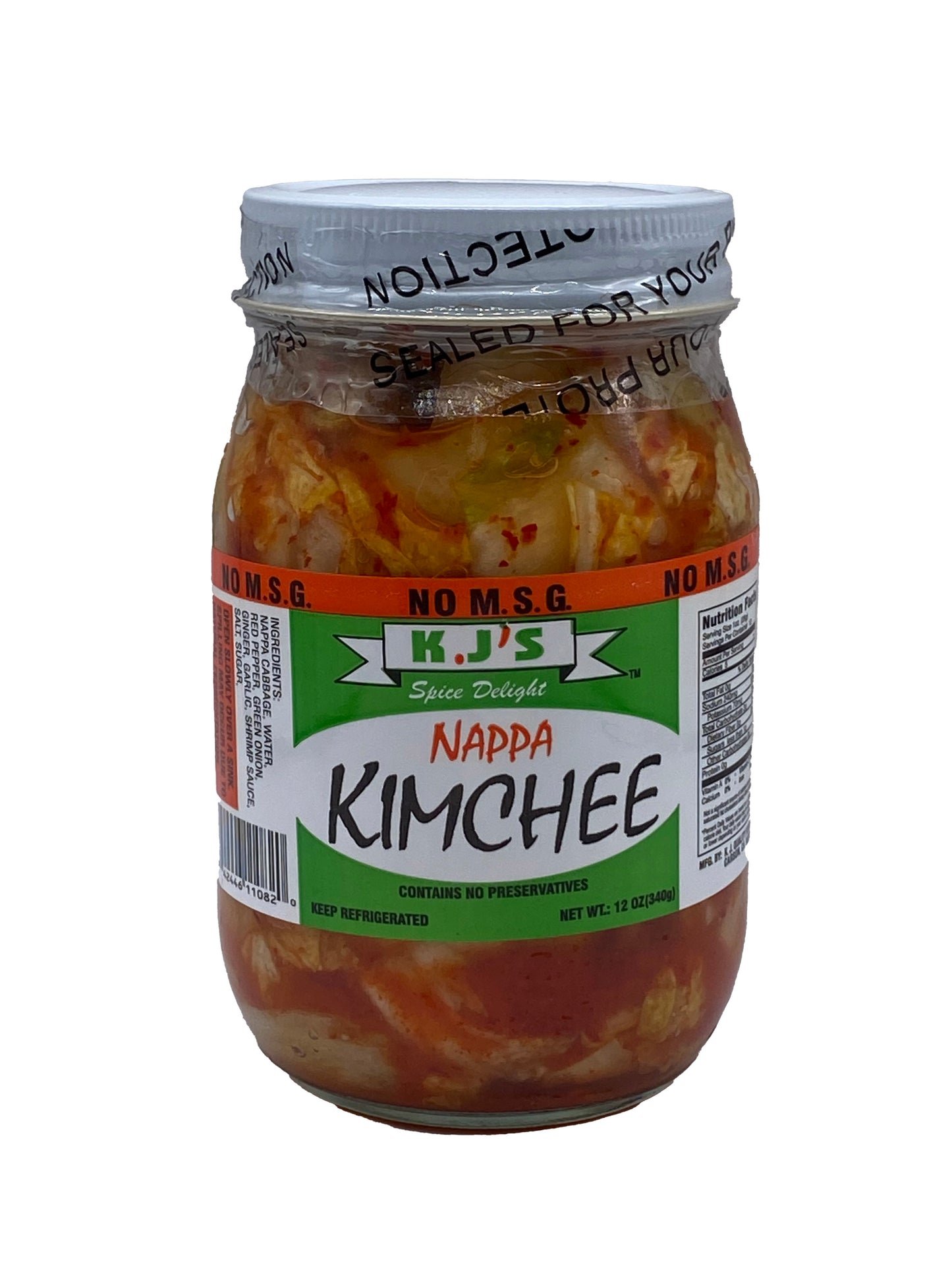 K.J's Nappa Kimchee (No MSG) 15oz