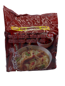 Ve Wong Instant Oriental Noodles Soup Chinese Herb- Ginseng Flavor 4pk