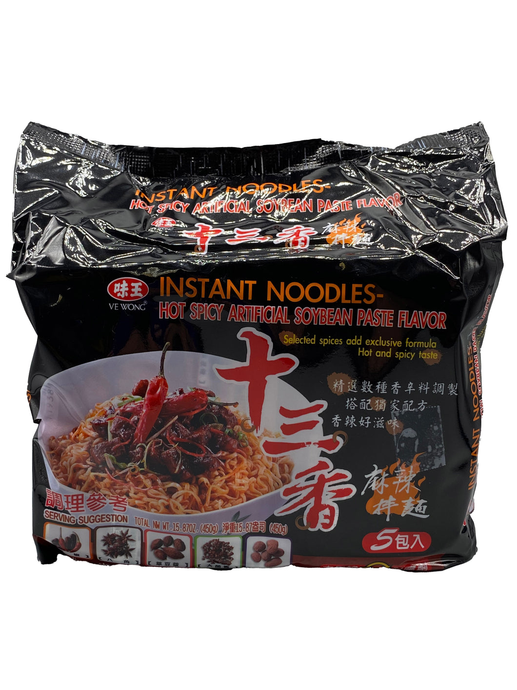 Ve Wong Instant Noodles-Hot spicy soybean paste flavor (5 pack)