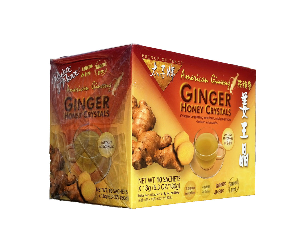 Prince Of Peace American Ginseng Ginger Honey Crystals (10 Sachets)