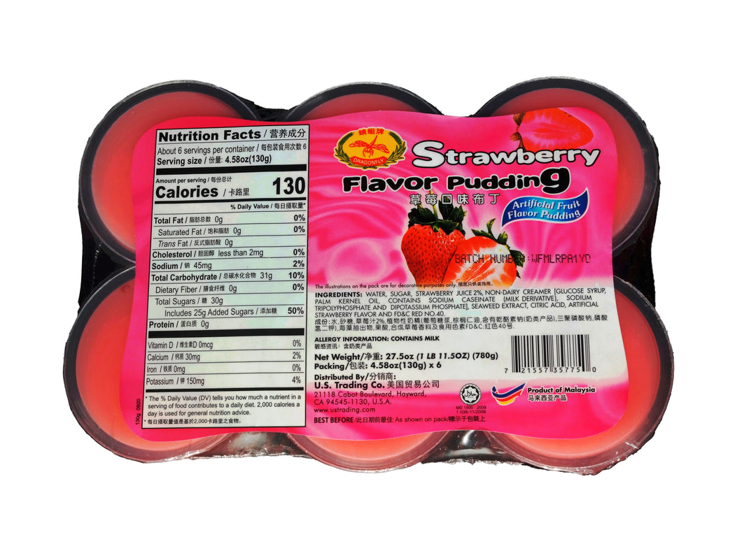 Dragonfly Strawberry Flavor Pudding 6ct