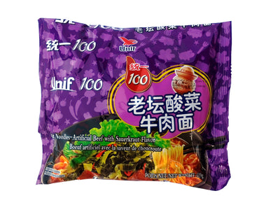 Unif 100 Instant Noodle- Artificial Beef With Sauerkraut Flavor