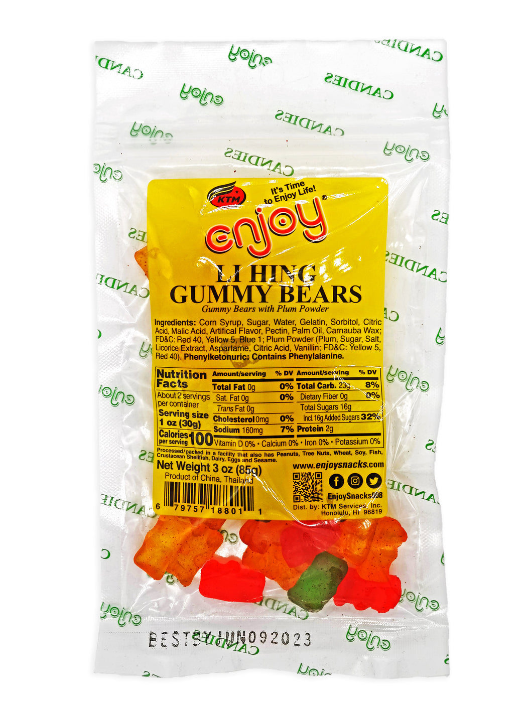 KTM Li Hing Gummy Bears With Plum Powder