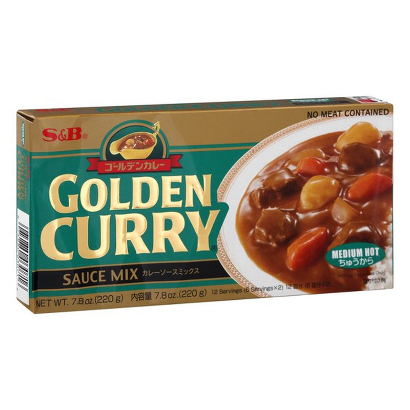 S&B Golden Curry Medium Hot Japanese Curry Mix 7.8oz